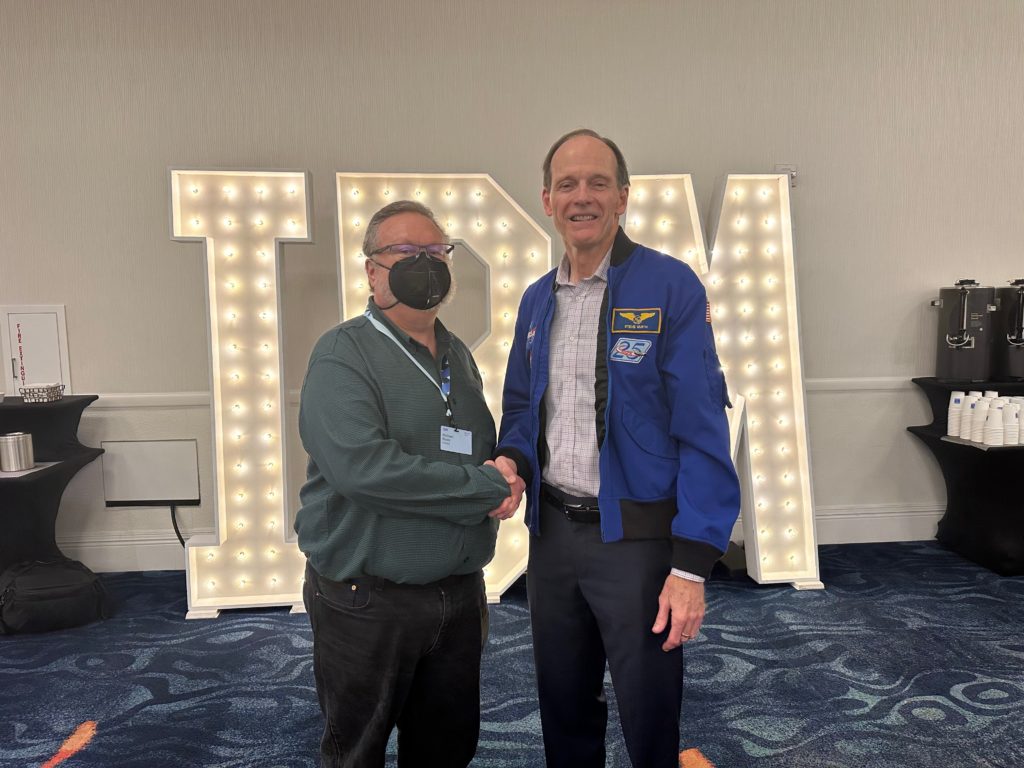 Michael Rowe with IBM/Nasa Astronaut Steve Smith