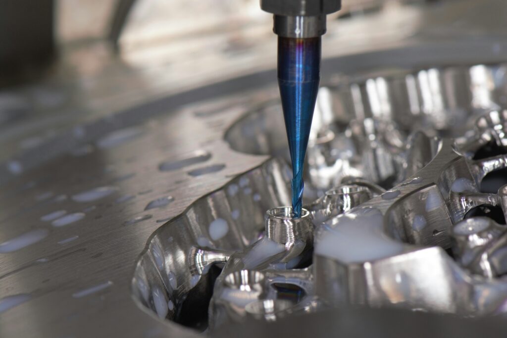 stainless steel drilled by blue hand tool